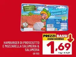 Il Centesimo Hamburger di prosciutto e mozzarella Salumeria & Salumeria offerta