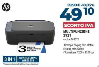 Sinergy HP MULTIFUNZIONE 2921 offerta