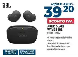 Sinergy JBL Auricolari Wave Buds offerta