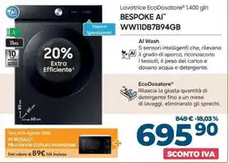 Sinergy Lavatrice EcoDosatore BESPOKE AI offerta