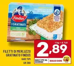 Il Centesimo Filetti di merluzzo gratinato Findus offerta