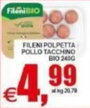 Pewex Fileni Polpetta Pollo Tacchino Bio offerta