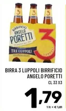 Il Centesimo Birra 3 Luppoli Birrificio Angelo Poretti offerta
