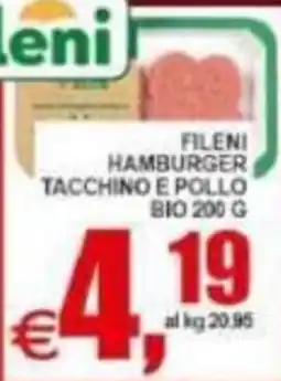 Pewex Fileni Hamburger Tacchino e Pollo Bio offerta