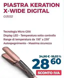 Sinergy PIASTRA KERATION X-WIDE DIGITAL offerta