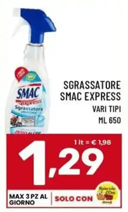 Il Centesimo SGRASSATORE SMAC EXPRESS offerta