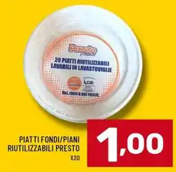 Il Centesimo PIATTI FONDI/PIANI RIUTILIZZABILI PRESTO offerta