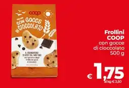 Ipercoop Radenza Frollini COOP con gocce di cioccolato offerta