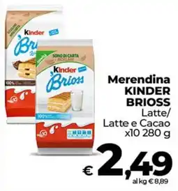 Ipercoop Radenza Merendina KINDER BRIOSSE offerta