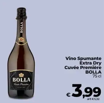 Ipercoop Radenza Vino Spumante Extra Dry Cuvée Première BOLLA offerta