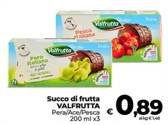 Ipercoop Radenza Succo di frutta VALFRUTTA offerta