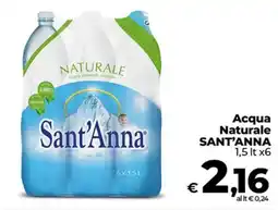 Ipercoop Radenza Acqua Naturale SANT'ANNA offerta