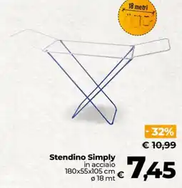 Ipercoop Radenza Stendino Simply in acciaio offerta