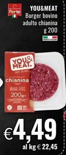 Famila YOU&MEAT Burger bovino adulto chianina offerta