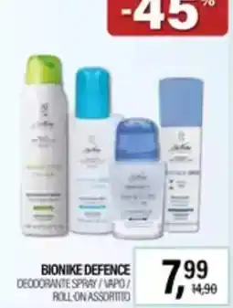 Caddy's BIONIKE DEFENCE DEODORANTE SPRAY / VAPO / ROLL-ON ASSORTITO offerta