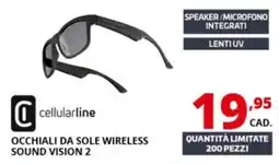 Comet cellularline OCCHIALI DA SOLE WIRELESS SOUND VISION 2 offerta