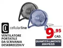 Comet cellularline VENTILATORE PORTATILE DA SCRIVANIA DESKBREEZEK/V offerta