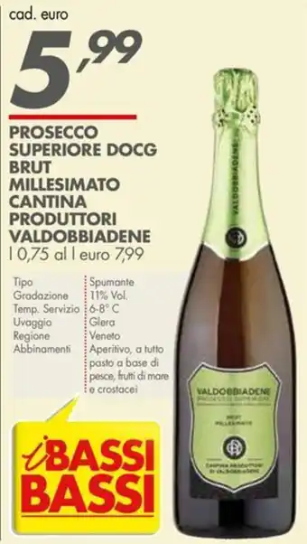 Italmark Prosecco Superiore DOCG Brut Millesimato Cantina Produttori Valdobbiadene offerta