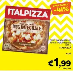 Unes Pizza margherita con farina 100% integrale ITALPIZZA offerta