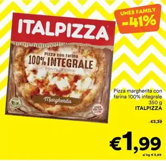 Pizza margherita con farina 100% integrale ITALPIZZA