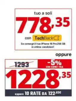 Comet iPhone 16 Pro 256 GB offerta