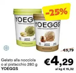 Unes Gelato alla nocciola o al pistacchio YOEGGS offerta