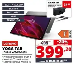 Comet Lenovo YOGA TAB TABLET ZAG60259SE offerta