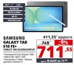 Comet Samsung galaxy tab S10 FE+ offerta