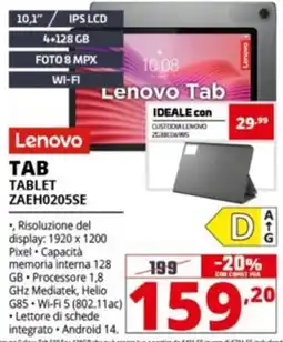 Comet Lenovo TAB TABLET ZAEH0205SE offerta