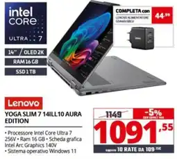 Comet Lenovo YOGA SLIM 7 14ILL10 AURA EDITION offerta