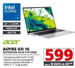 Comet Acer ASPIRE GO 16 offerta