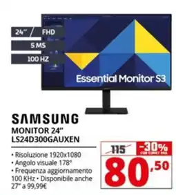 Comet SAMSUNG MONITOR 24" LS24D300GAUXEN offerta
