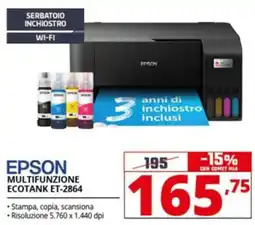 Comet EPSON MULTIFUNZIONE ECOTANK ET-2864 offerta
