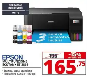 Comet EPSON MULTIFUNZIONE ECOTANK ET-2864 offerta