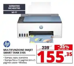Comet hp MULTIFUNZIONE INKJET SMART TANK 5105 offerta