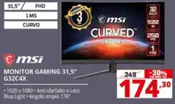 Comet msi MONITOR GAMING 31,5" G32C4X offerta