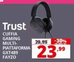 Comet Trust CUFFIA GAMING MULTI-PIATTAFORMA GXT489 FAYZO offerta