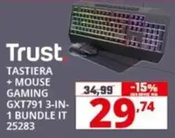 Comet Trust. TASTIERA + MOUSE GAMING GXT791 3-IN-1 BUNDLE IT offerta