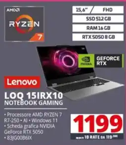 Comet Lenovo LOQ 15IRX10 NOTEBOOK GAMING offerta