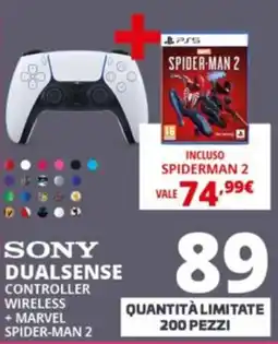 Comet SONY DUALSENSE CONTROLLER WIRELESS + MARVEL SPIDER-MAN 2 offerta