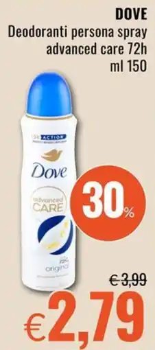 Famila Dove Deodoranti persona spray advanced care offerta
