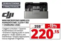 Comet dji MINI MICROFONO WIRELESS AVANZATO MIC 3 offerta
