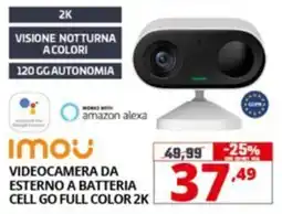 Comet Imou Videocamera da esterno a batteria Cell Go Full Color 2K offerta