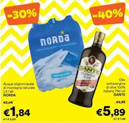 Unes Acqua oligominerale di montagna naturale NORDA offerta
