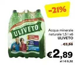 Unes Acqua minerale naturale ULIVETO offerta