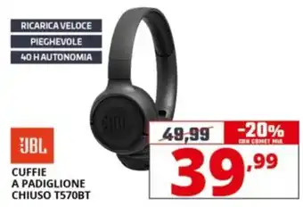 Comet JBL CUFFIE A PADIGLIONE CHIUSO T570BT offerta