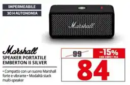 Comet Marshall SPEAKER PORTATILE EMBERTON II SILVER offerta