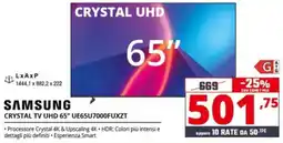 Comet SAMSUNG CRYSTAL TV UHD 65" UE65U7000FUXZT offerta