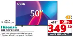Comet Hisense QLED TV 50"4K 50E79S offerta
