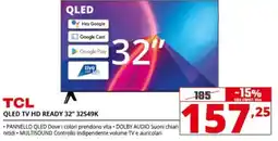 Comet TCL QLED TV HD READY 32" 32S49K offerta